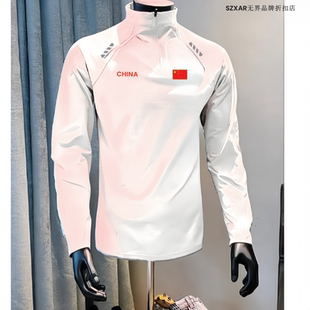 篮球运动t恤跑步紧身速干健身衣男女 秋冬季 美式 半拉链训练服长袖