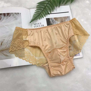 外贸原单男士 光滑女性化设计性感蕾丝花边自然舒适****日常三角裤