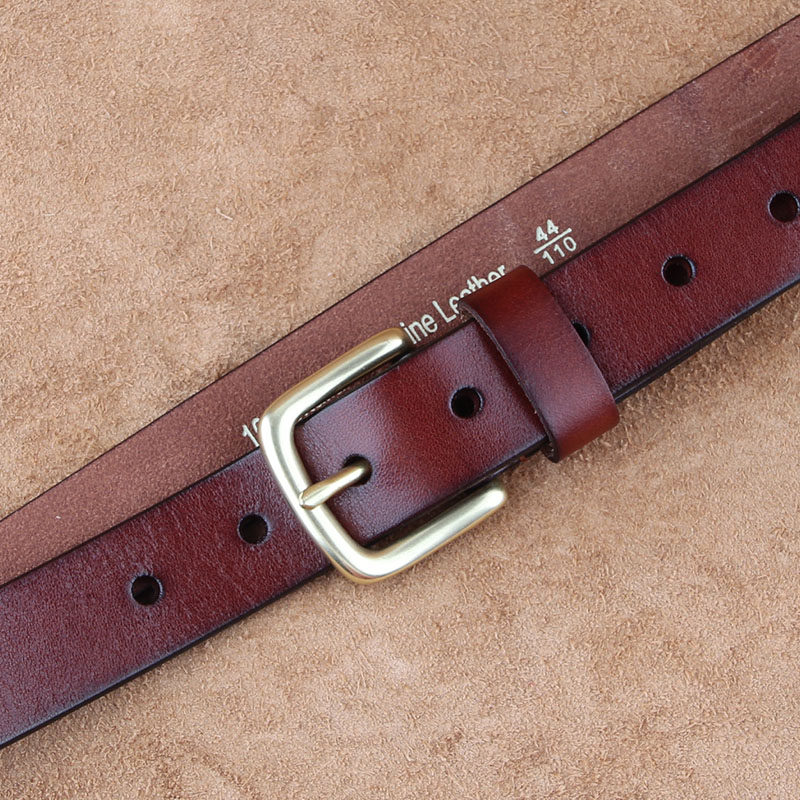头层牛皮女士针扣皮带 宽 百搭 纯牛皮铜扣女皮带 真皮加长腰带