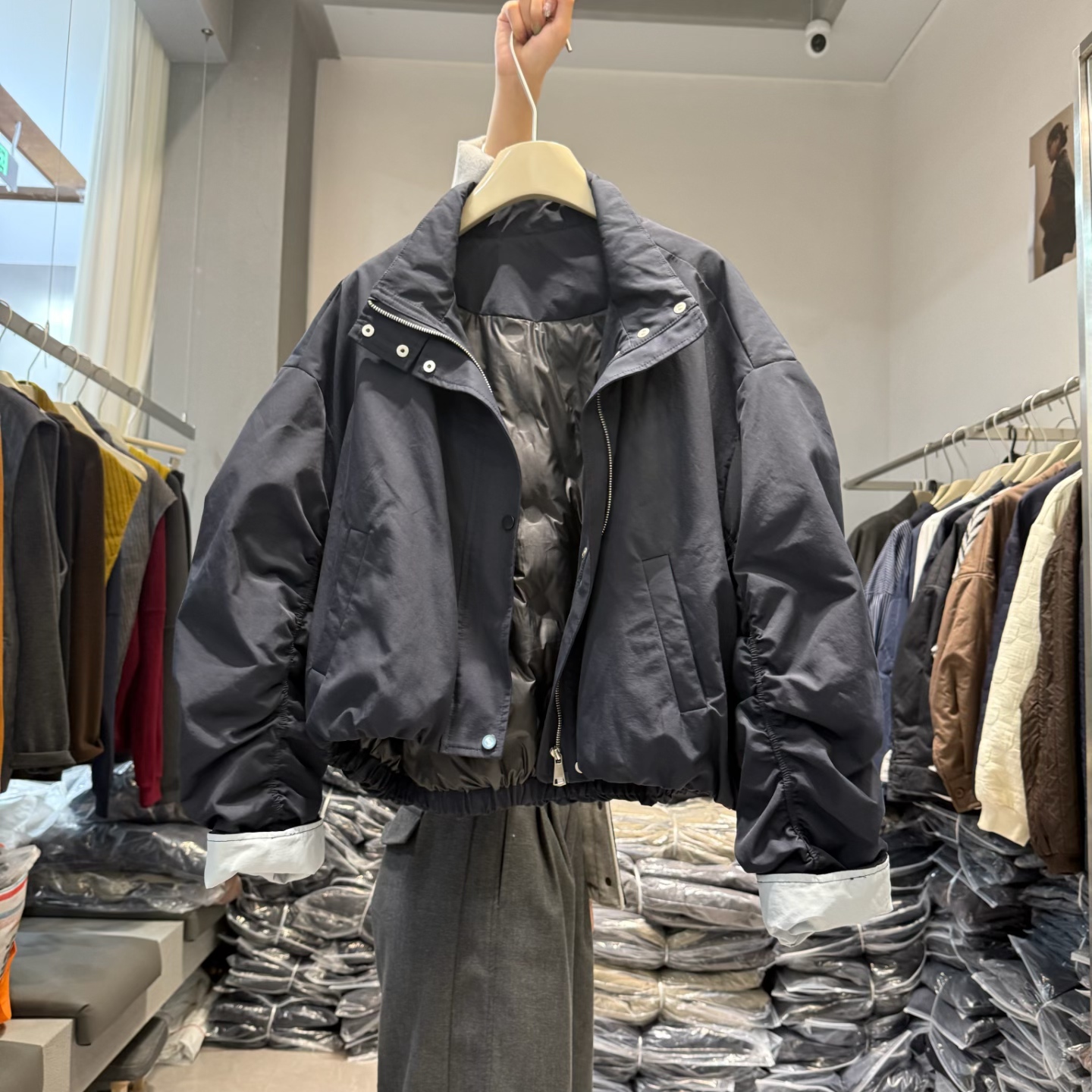 韩版立领90白鸭绒羽绒服