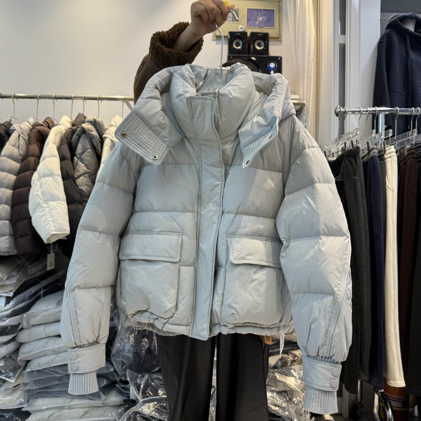 设计感韩版连帽短款羽绒服女2025冬宽松百搭减龄学院风白鸭绒外套,女装/女士精品,羽绒服,淘宝优惠券,粉丝福利购,淘宝优惠卷