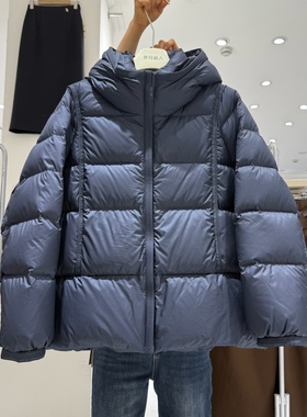 10RYA韩版连帽90白鸭绒羽绒服女2025冬蓬松百搭减龄面包服外套