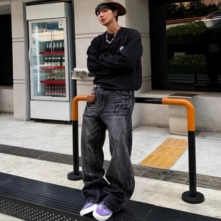 重水洗直筒微喇 闪电爆裂纹牛仔裤 BLOOD RULE