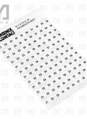 0804374:0021【MARKER CARD FOR 120 TERM BLOCKS】