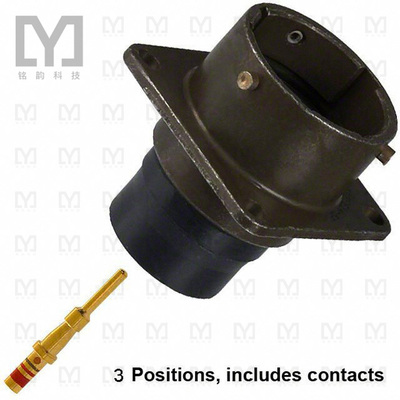MS3122E-12-3P【CONN RCPT MALE 3POS GOLD CRIMP】
