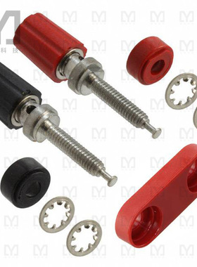 4243-2【CONN BIND POST DL KNURL BLK/RED】