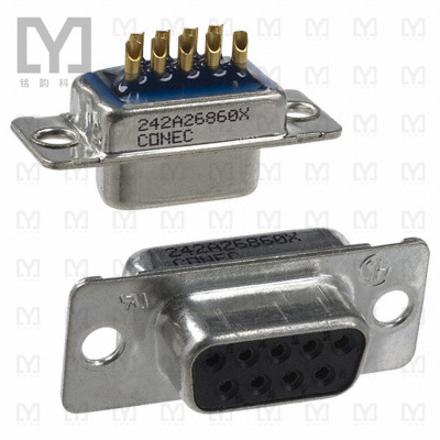 242A26860X【CONN DSUB RCPT 9POS SLDR CUP】