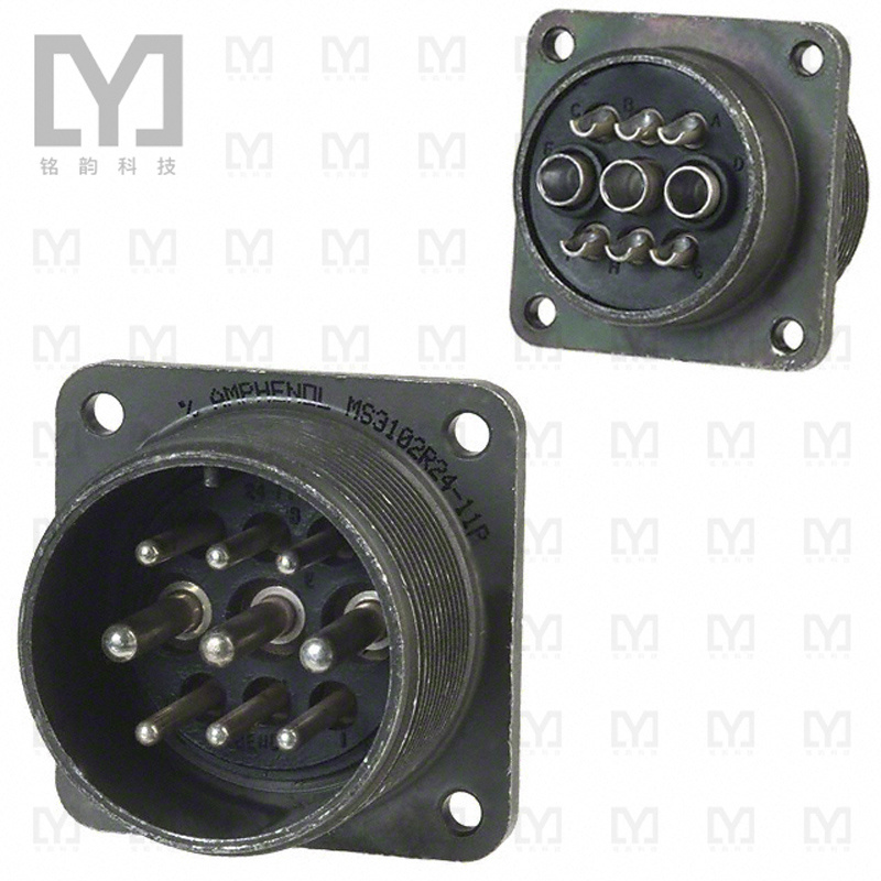 MS3102R-24-11P【CONN RCPT MALE 9POS SOLDER CUP】