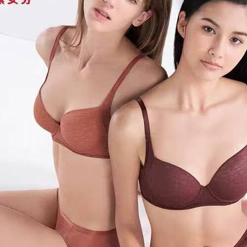 黛家大胸显小薄款经典老花性感软钢圈收副乳-16R8931/29R648