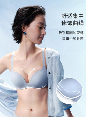 小胸显大，简约无痕内衣女无钢圈便携小胸聚拢文胸E002525