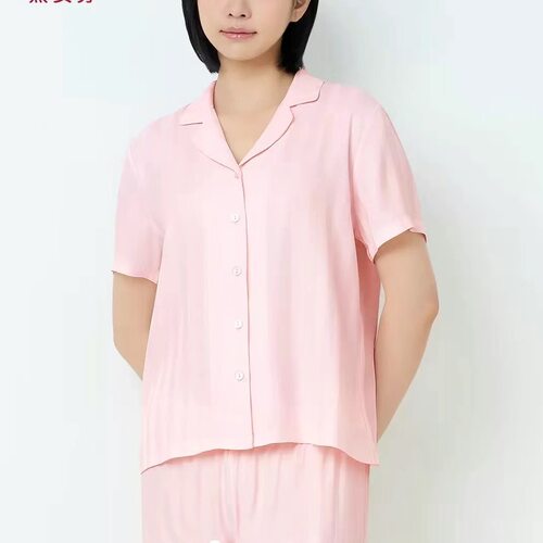 黛安纯色家居女亲肤透气套装HS00046