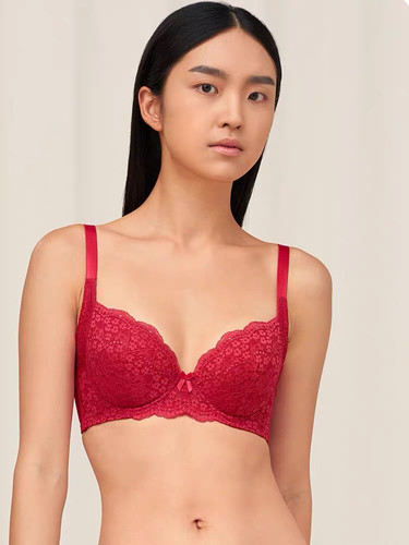 专业调整型，性感蕾丝全罩杯收副乳薄杯文胸E002469