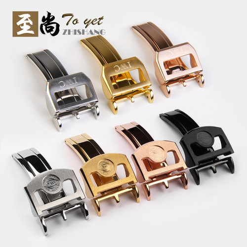 不锈钢单开折叠扣皮表带精钢表扣