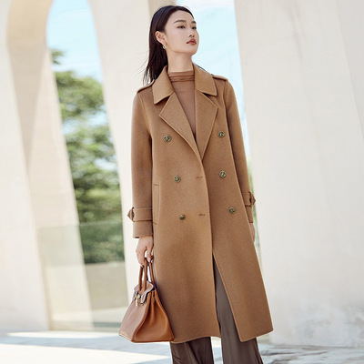 100纯山羊绒大衣女中长款濮院厂