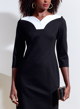 黑色棉弹力针织连衣裙欧美派对定制做party tailored dresses