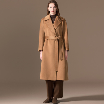 严选有内衬100纯山羊绒大衣女中