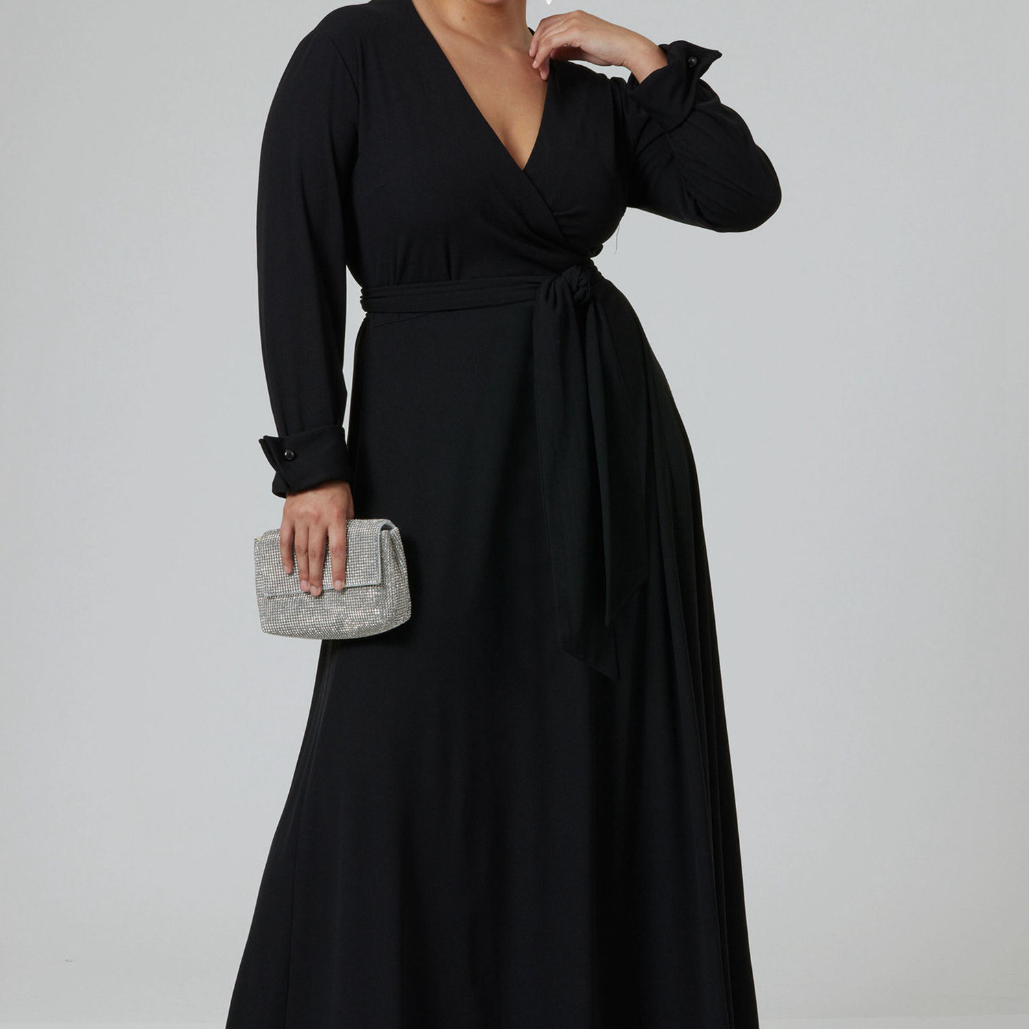 黑色针织连衣裙春夏胖妹妹婚庆礼仪定制做party tailored dresses