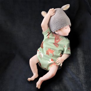 外贸童装夏男女宝宝纯棉短袖三角哈衣婴儿连体衣新生儿包屁衣爬服