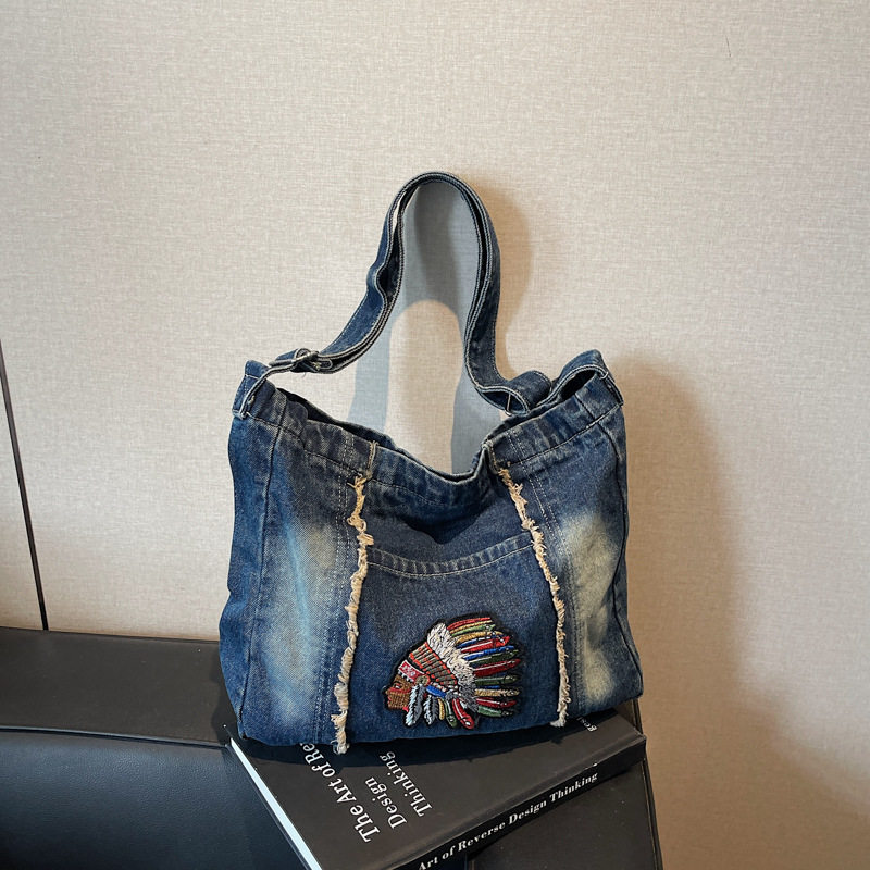 跨境休闲洋气重工刺绣牛仔布包包女2026新款小众百搭个性斜挎包潮,箱包皮具/热销女包/男包,通用款女包,淘宝优惠券,粉丝福利购,淘宝优惠卷