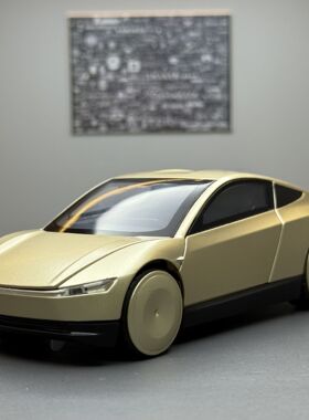 利佳信合金车模1:32特斯拉robotaxi跑车声光回力玩具模型摆件