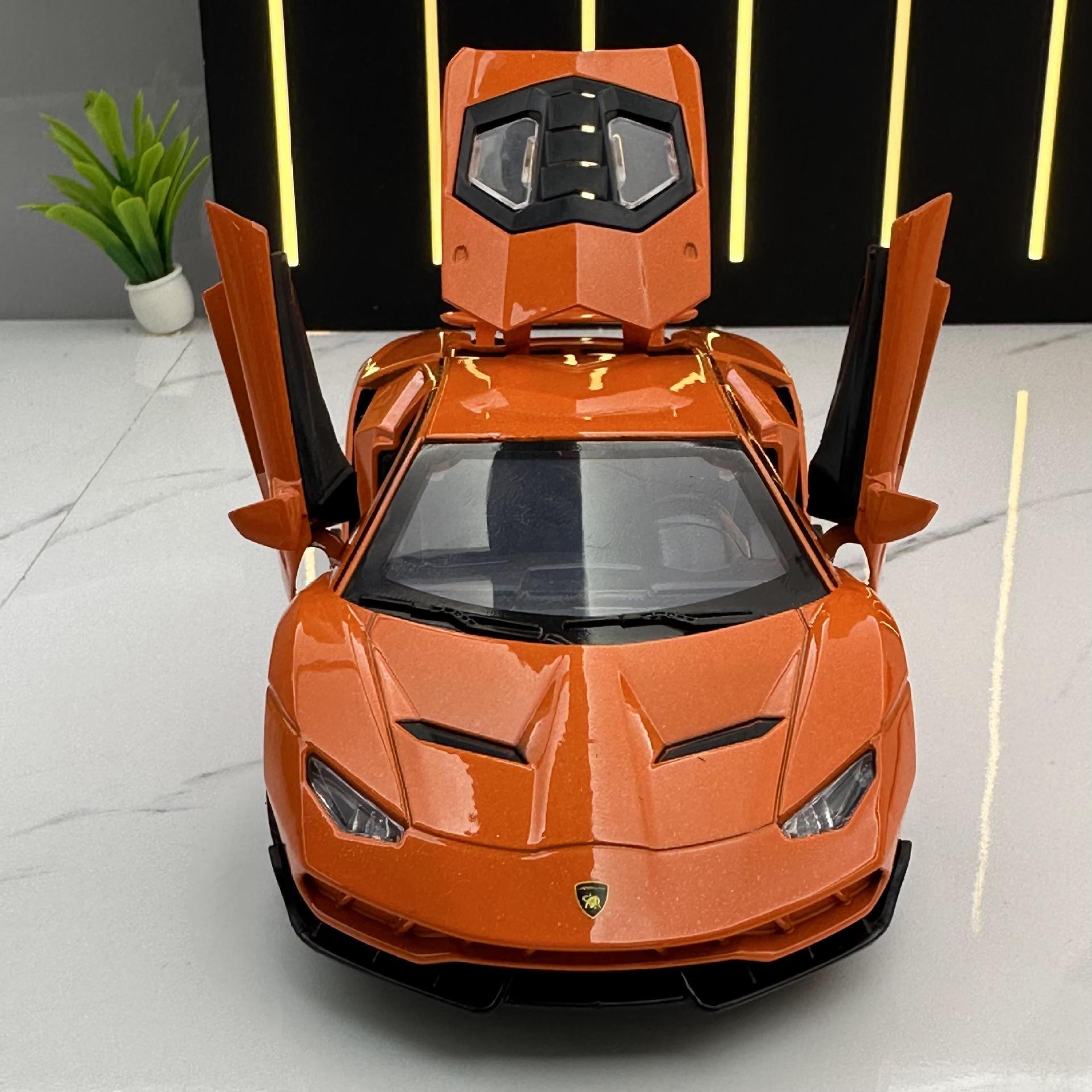 (散装)建元合金车模1比32兰博LP770声光回力玩具跑车音乐模型藏品