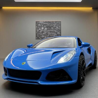 浩驰合金车模1:24路特斯 EMIRA跑车带声光回力玩具车音乐模型摆件