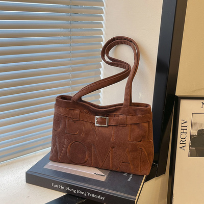 小众gentlewoman麂皮绒芭蕾包包2026新款百搭复古刺绣腋下单肩包