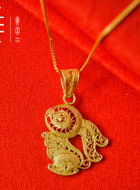 原创吊坠姜央银镀金锁骨链中性