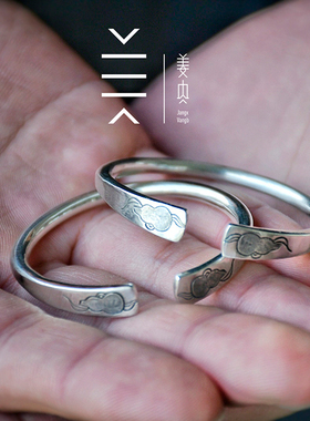 国风原创品牌姜央纯银宝宝手镯