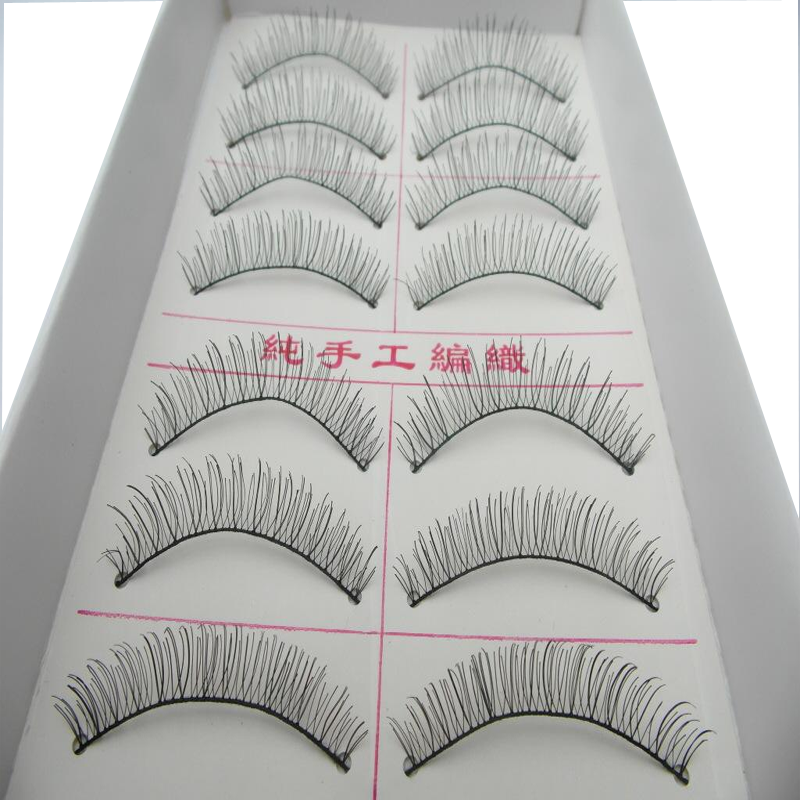 217假睫毛6盒装假睫毛手工短款棉线梗自然纤长浓密裸妆216睫毛