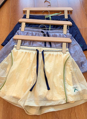 实拍！户外山系登山穿搭夏季轻薄透气宽松运动休闲短裤防走光女