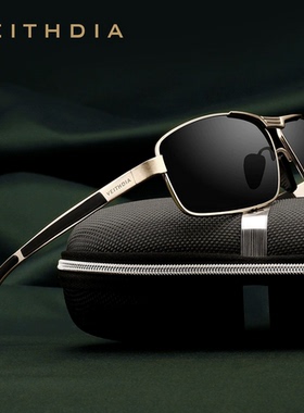 男士方框偏光防紫外线型太阳镜