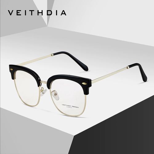 Veithdia/威斯．蒂亚 男女通用款半框眼镜防蓝光光学近视眼镜框架