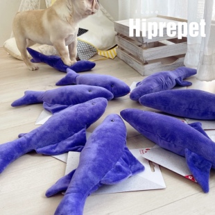 一条鲨鱼 尾单宠物毛绒玩具发声纸响中小型犬狗狗磨牙玩具解闷