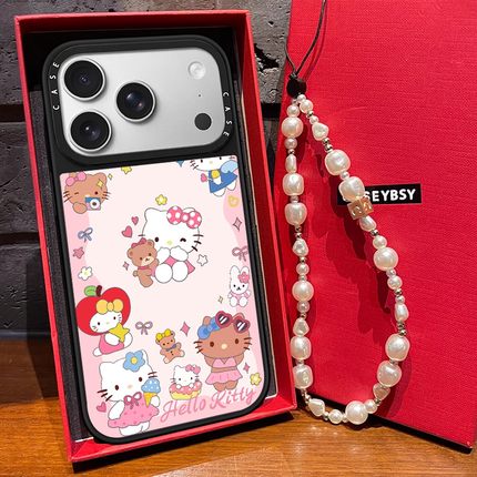 C家联名kitty凯蒂猫小熊适用苹果17壳iphone16promax保护套15pro镜面17Air亚克力14/13磁吸12少女心plus