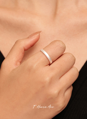 s999纯银素圈情侣对戒磨沙古法可调节高级食指戒新款爆款开口戒指