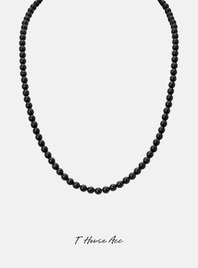 黑色玛瑙DIY手工串珠choker短链暗黑高级感锁骨链女显白气质项链