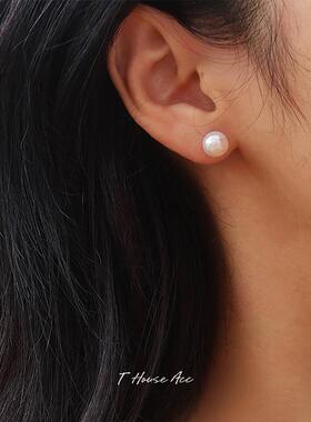 新款优雅温柔法式复古轻奢天然淡水珍珠耳钉女秋冬气质耳环高级感