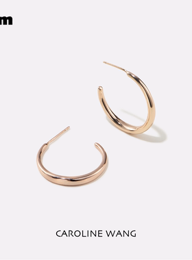 【925银针·C型hoop素圈耳环2cm】通勤百搭简约高级感法式小耳圈