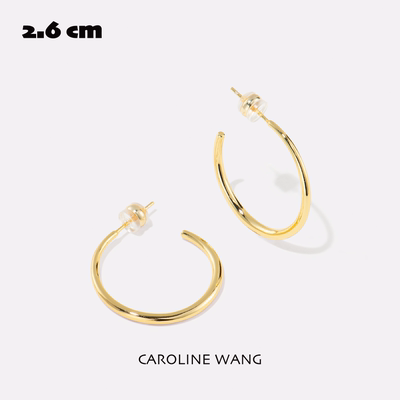 老钱风高级感金属hoop耳圈