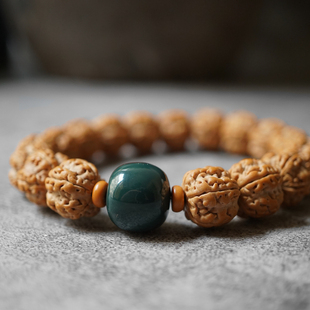 爆肉五瓣梅花桩小金刚菩提籽手串姜黄皮矮桩文玩单圈男女手持念珠