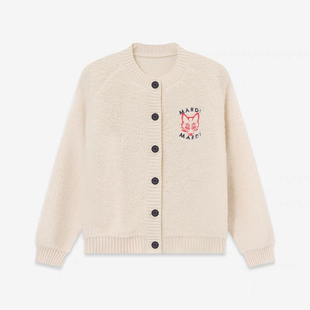 Mardi【100%绵羊毛】2025冬季新款狐狸刺绣美拉德羊羔毛短外套女