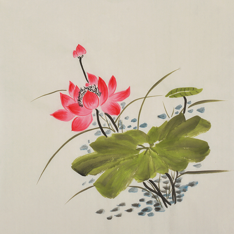 纯手绘装饰画国画水墨画荷花画客厅画书房画图片