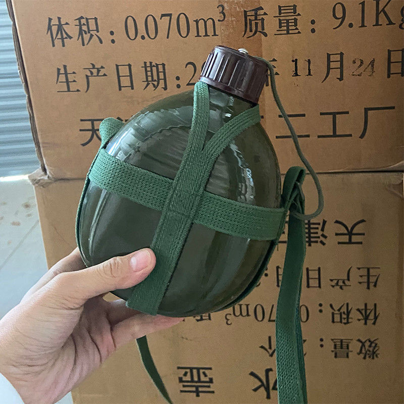 老货正品绿水壶怀旧老水壶标准行军2斤装水壶1.2升老式斜跨铝水壶