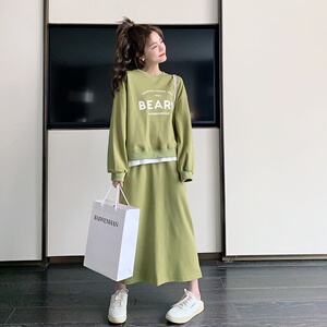 春装 绿色卫衣半身裙运动套装 2B149-2312-P135控198图片