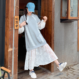 法式蕾丝拼接卫衣连衣裙女2025年春季新款减龄慵懒风假两件长裙潮，女装连衣裙，浙宝288（原255）