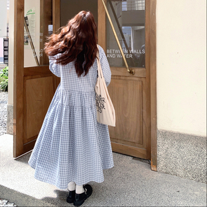 【春装】蓝白格子连衣裙 2B149-5803-P150控218图片