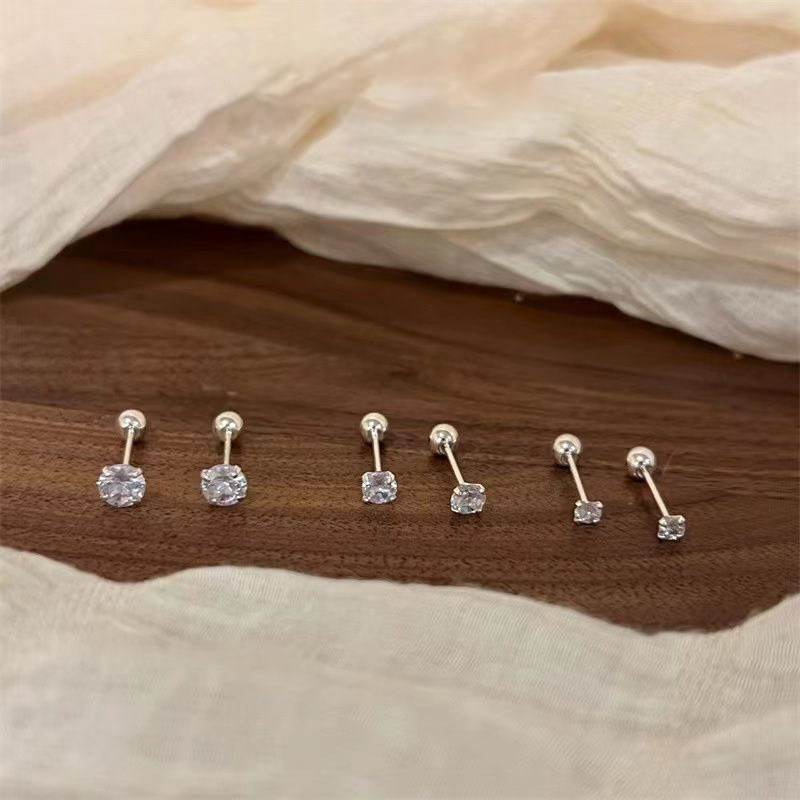 925银针养耳洞螺丝耳骨钉