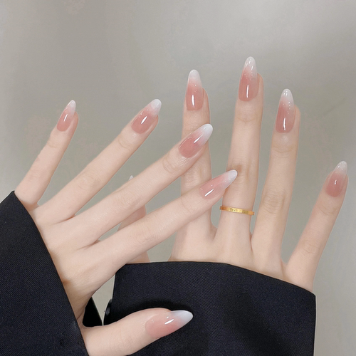 裸色渐变纯欲显白光疗美甲贴片