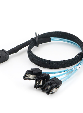 迷你SAS HD 12GB数据线 SFF-8643转4个SATA 一拖四数据线